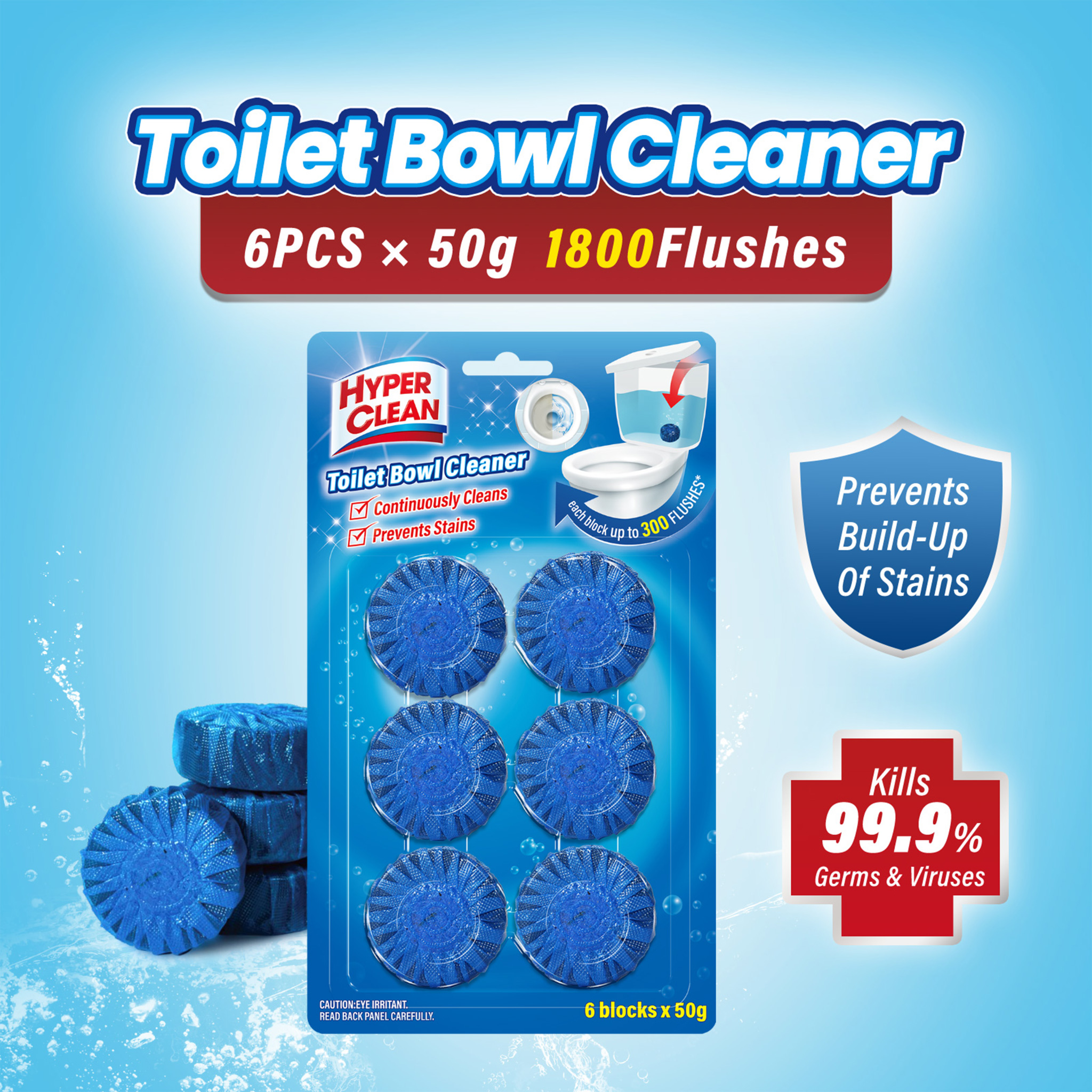 Wc Block Cleaner Toilet Blocks Cleaner 6-Pack Blister – Fresh – Clark-Kara Pte. Ltd
