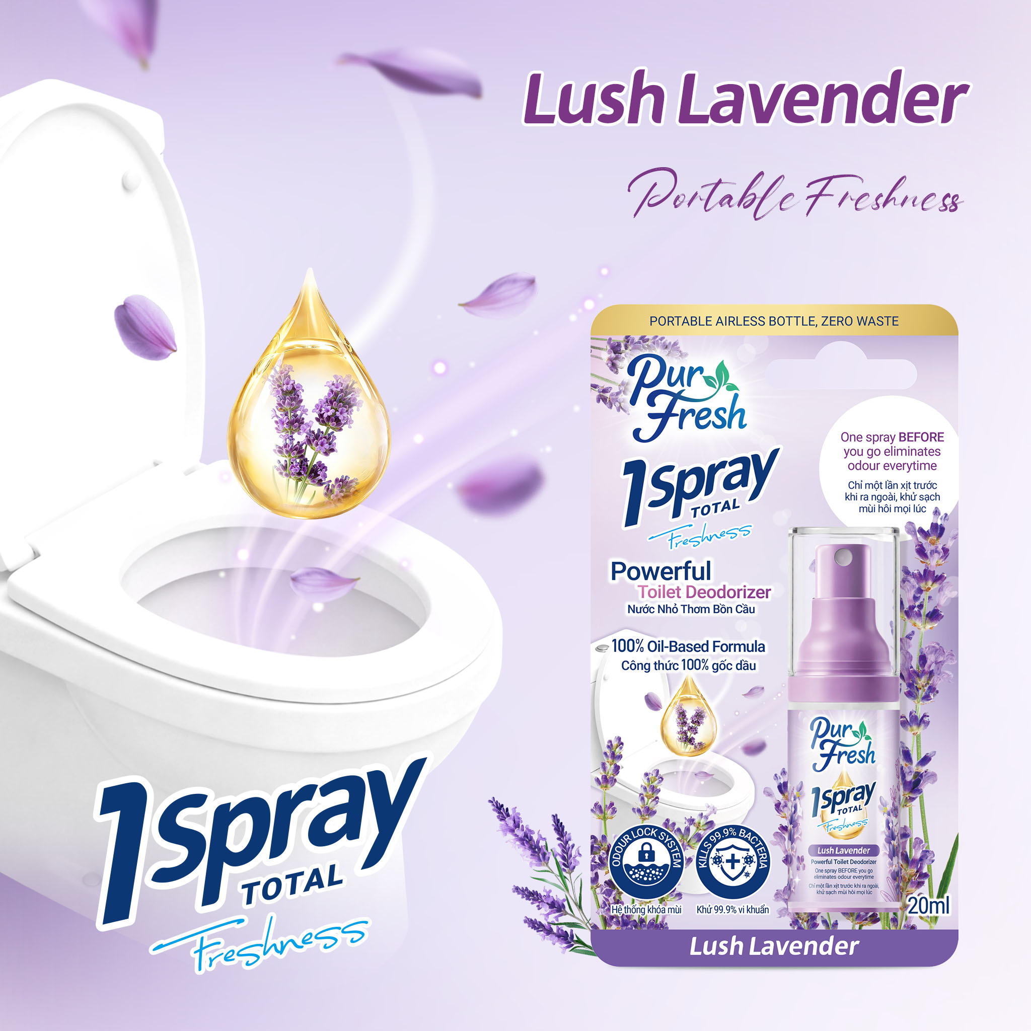 Powerful Toilet Deodorizer Spray - Lavender - Image 2
