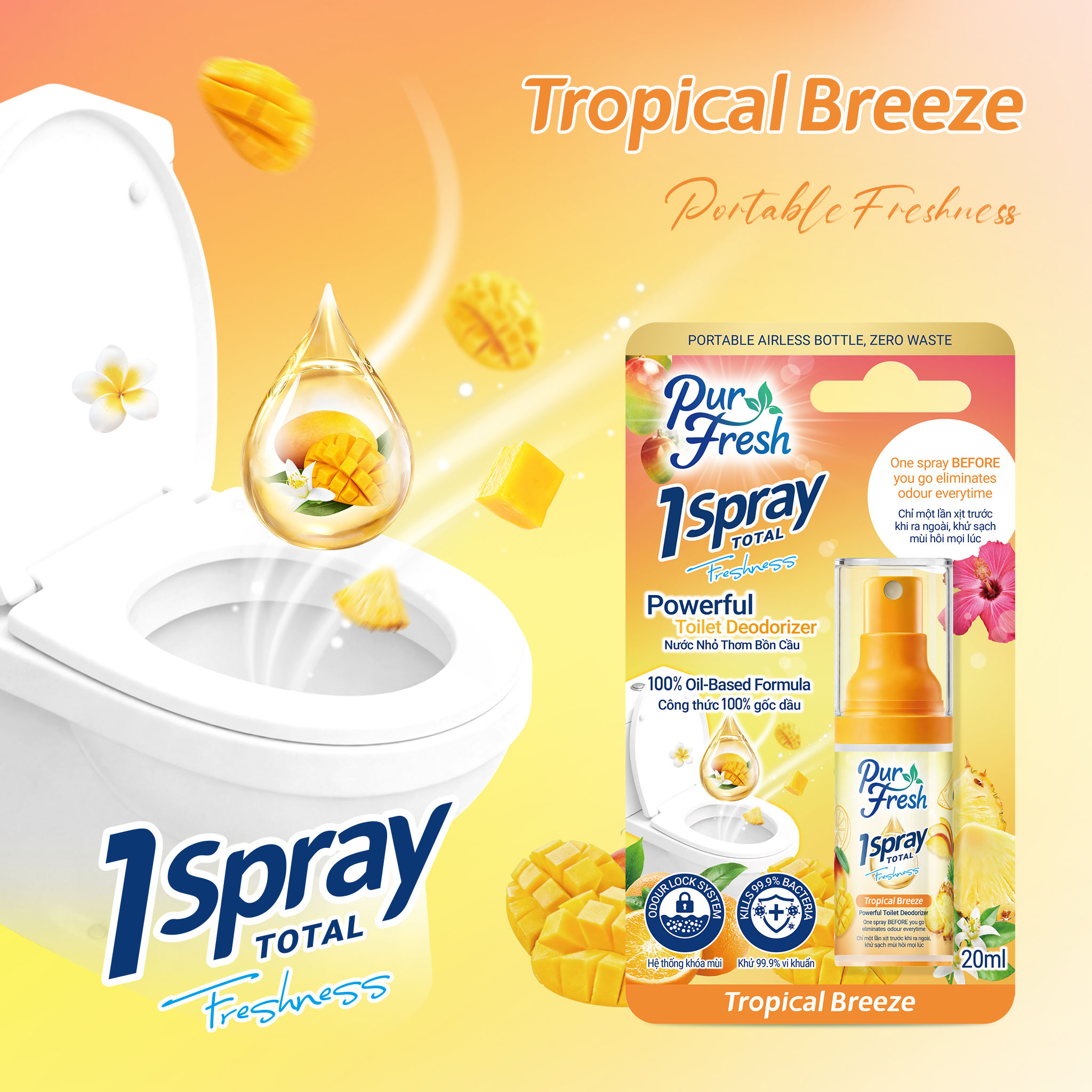 Powerful Toilet Deodorizer Spray - Tropical - Image 2