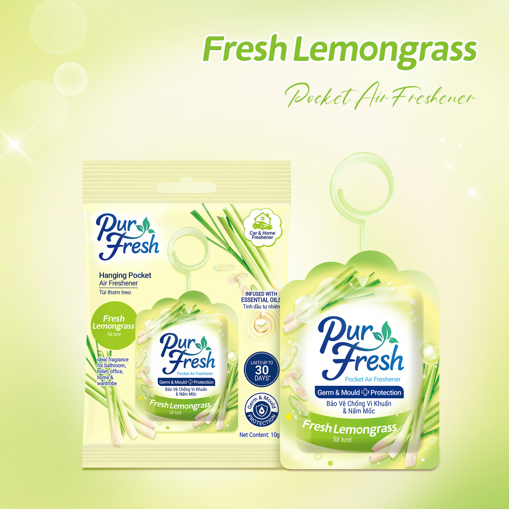 Pocket Gel Air Freshener - Lemongrass