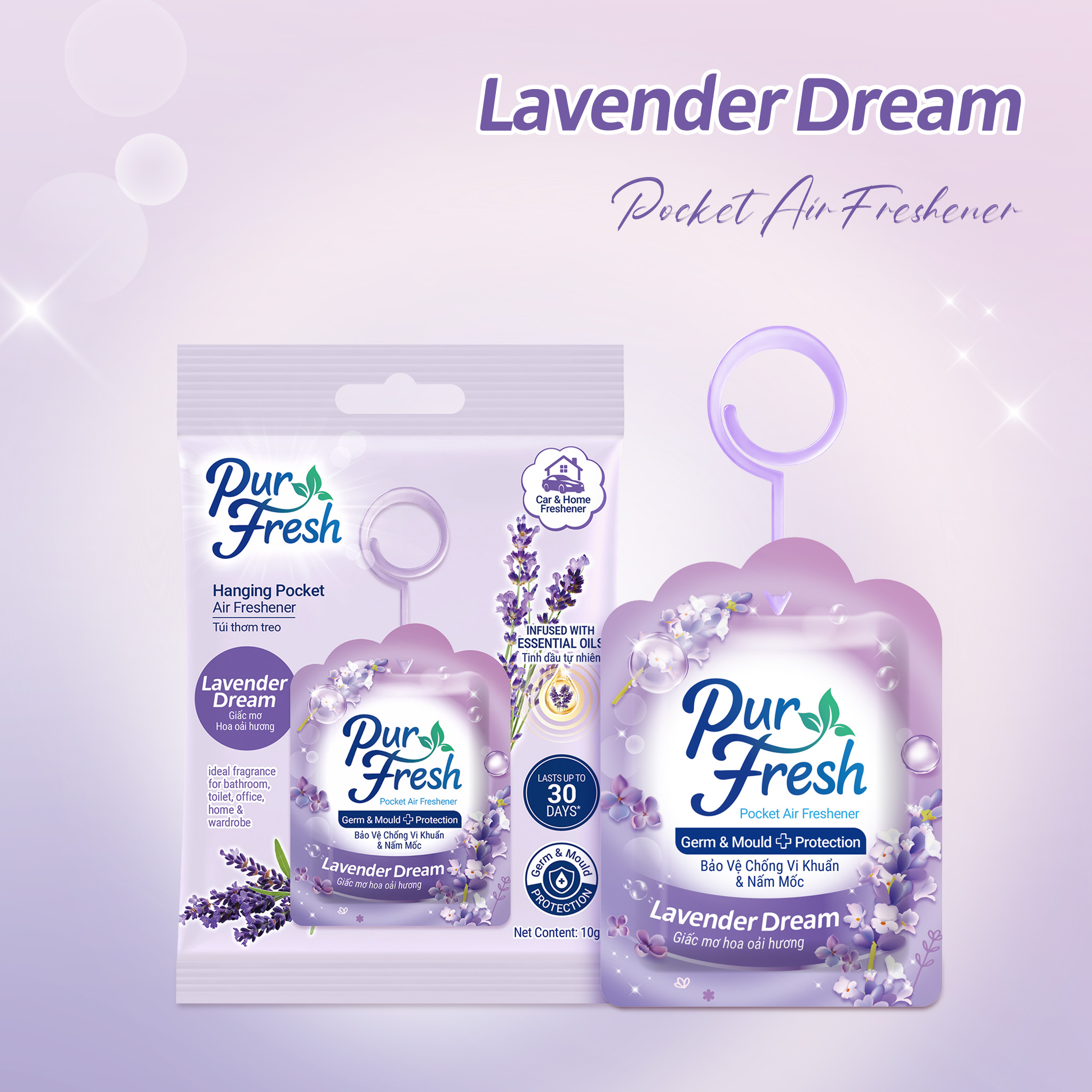 Pocket Gel Air Freshener - Lavender