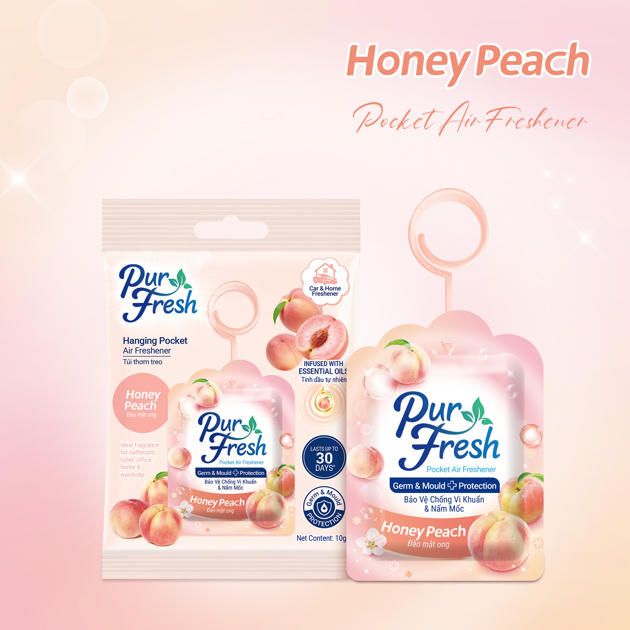 Pocket Gel Air Freshener - Peach
