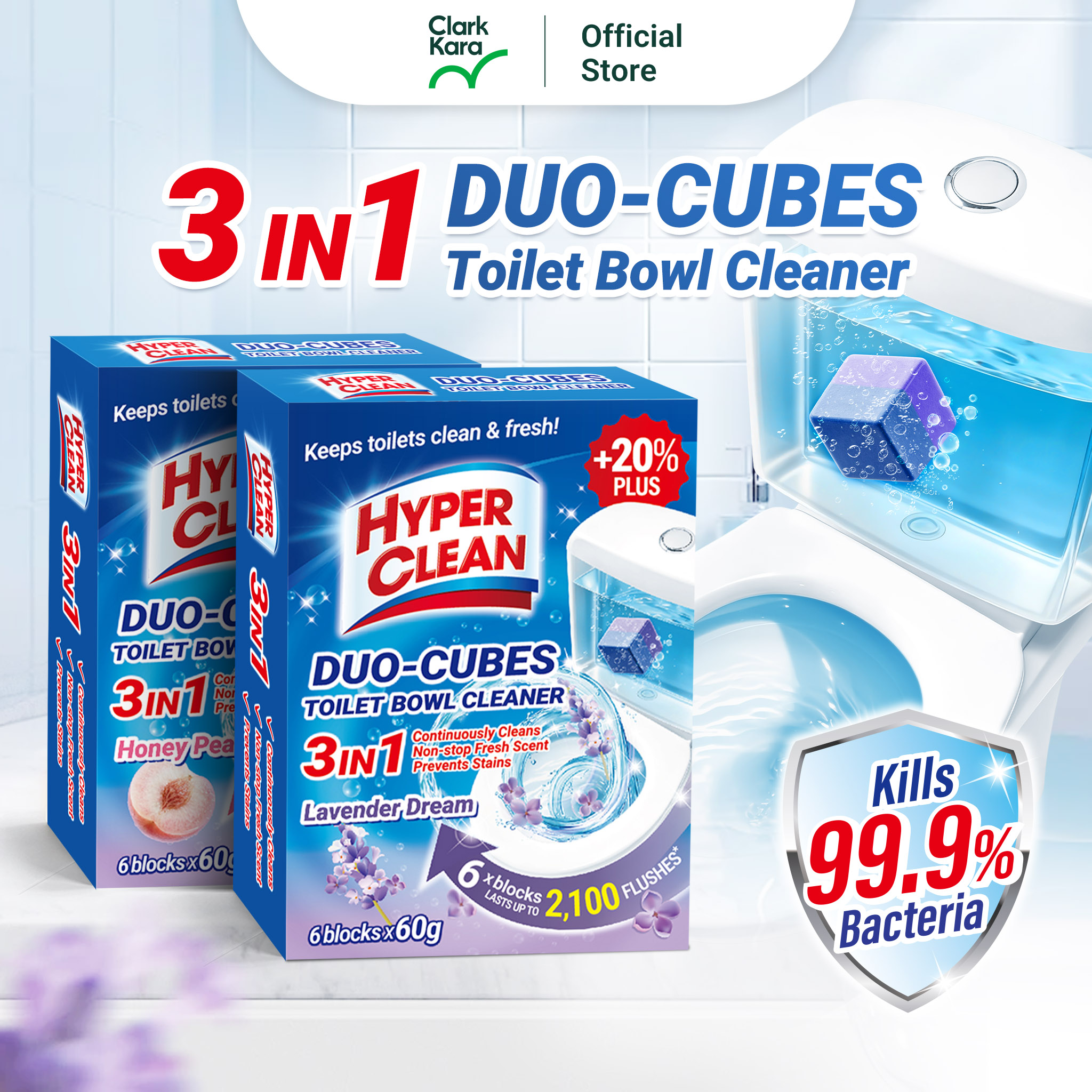 DUO-CUBES Toilet Bowl Cleaner 60g - Lavender Dream - Image 2
