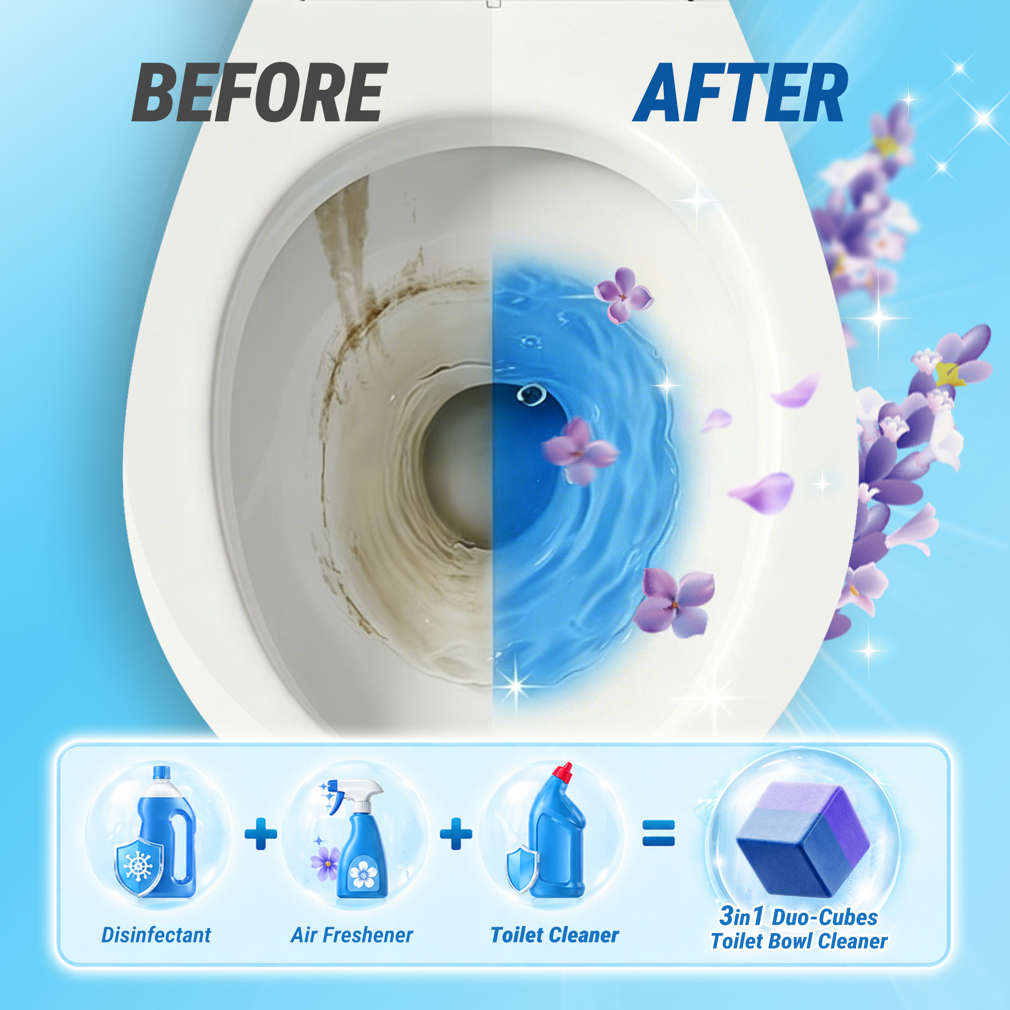 DUO-CUBES Toilet Bowl Cleaner 60g - Lavender Dream - Image 9