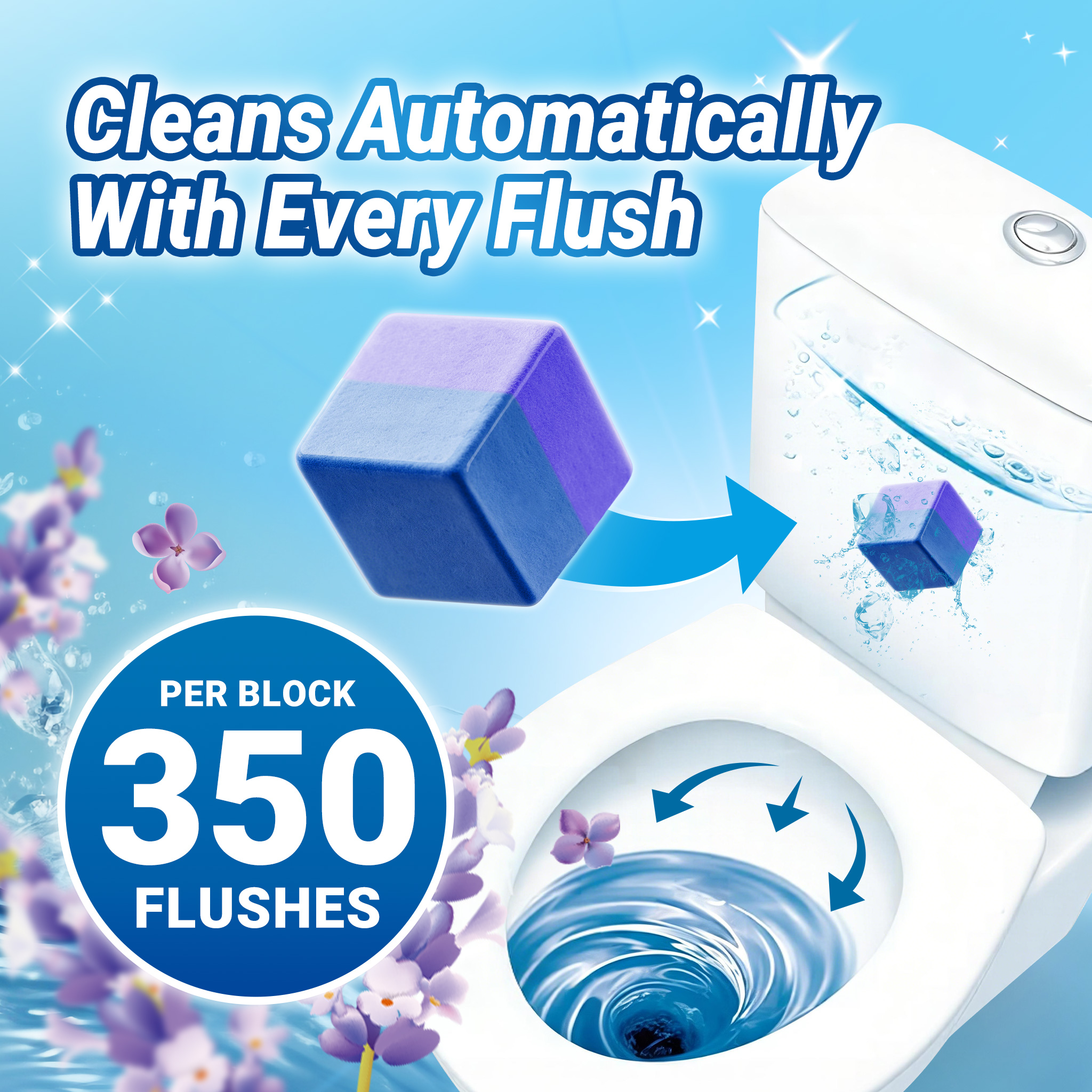 DUO-CUBES Toilet Bowl Cleaner 60g - Lavender Dream - Image 10