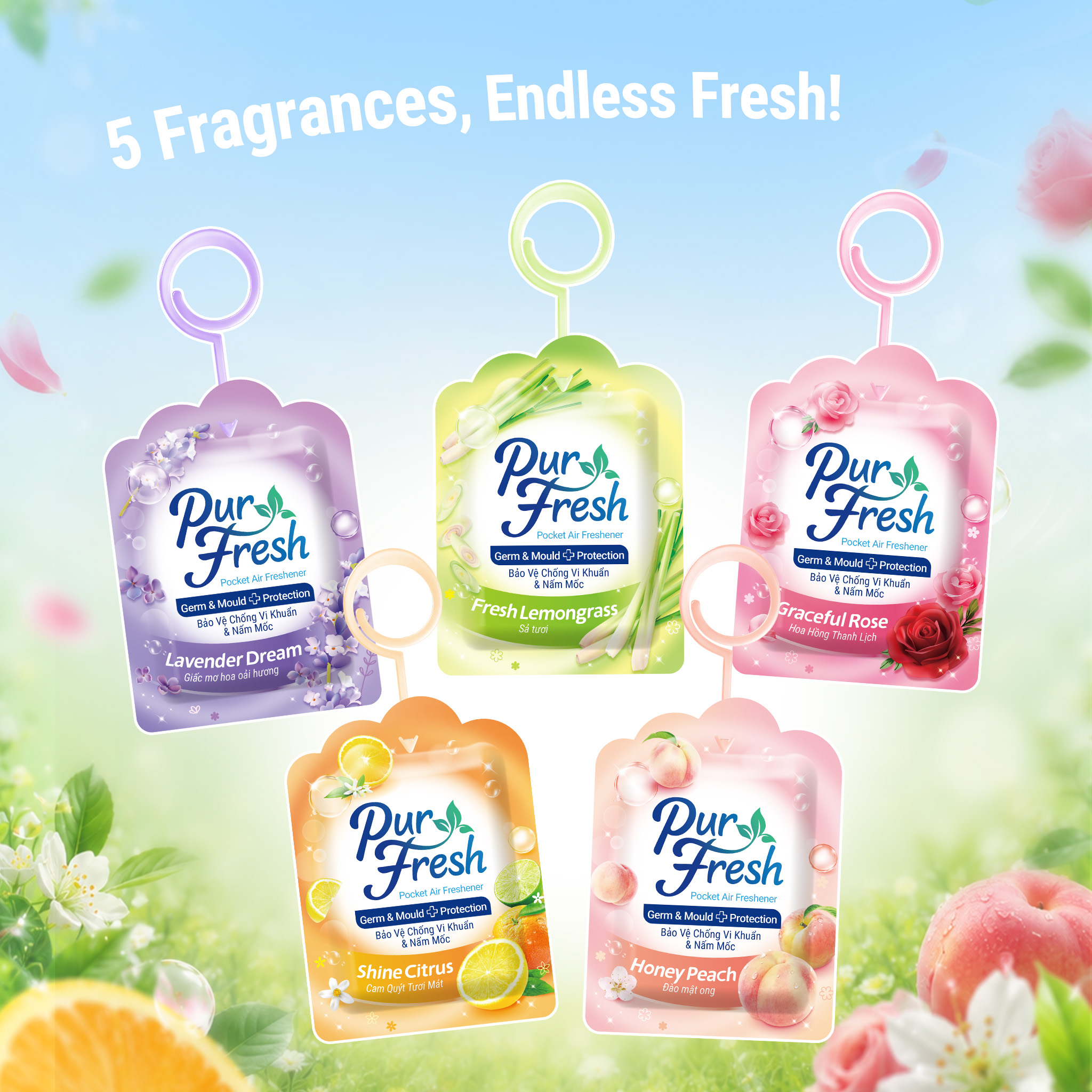 Pocket Gel Air Freshener - Peach - Image 3