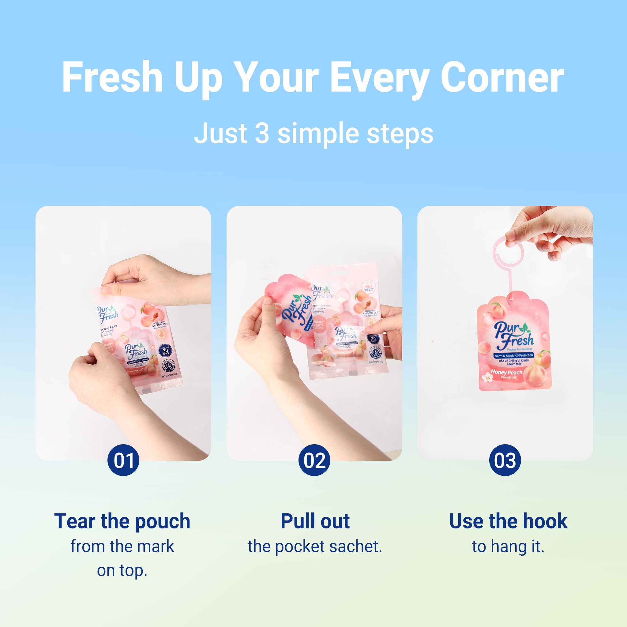 Pocket Gel Air Freshener - Peach - Image 4
